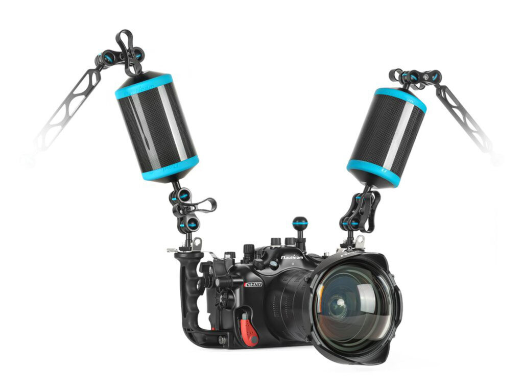 Underwater photography setup with Nauticam NA-A7IV housing for Sony A7IV camera, highlighting durable design and advanced features.