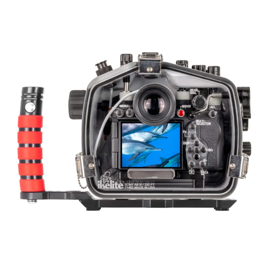 Ikelite 200DL Underwater Housing for Sony a9 III Mirrorless Camera with DL 8 Inch Dome Port and Sony 16-35mm f/2.8 lens, ideal for professional underwater photography