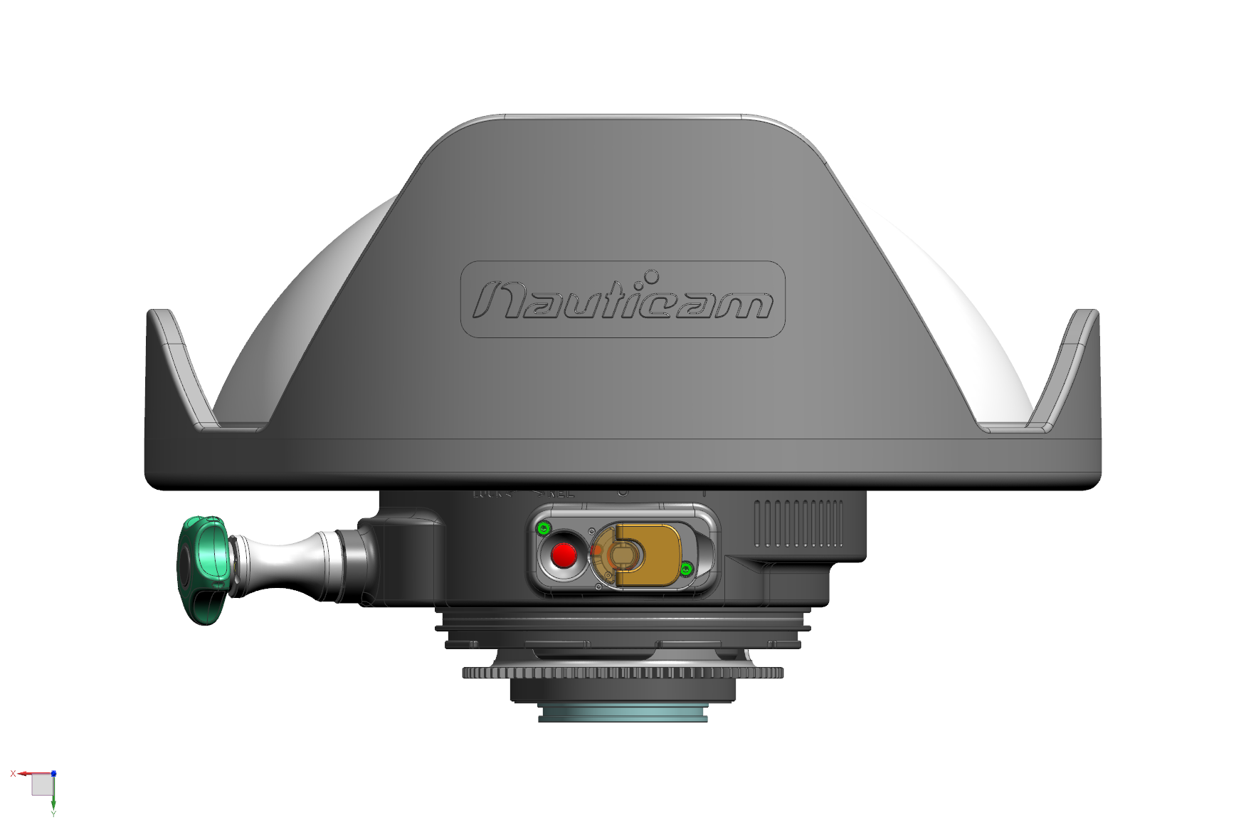 Nauticam #37305 with smaller focus knob #95171 fitted for use with the 230mm glass dome port #18812